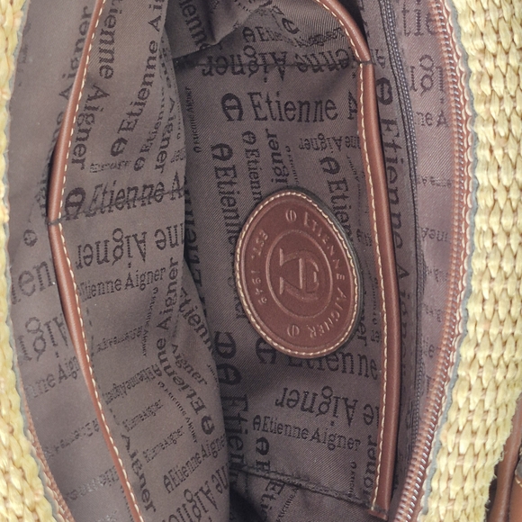 ETIENNE AIGNER Satchel Style Monaco Straw Collection Tote Handbag - Picture 5 of 15